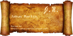 Jakus Martin névjegykártya